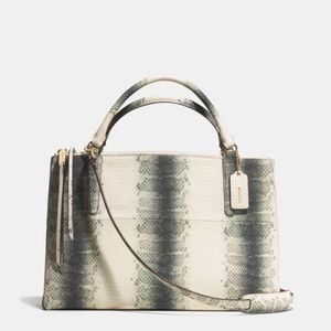 Coach The Borough In Striped Embossed Leather Brand New